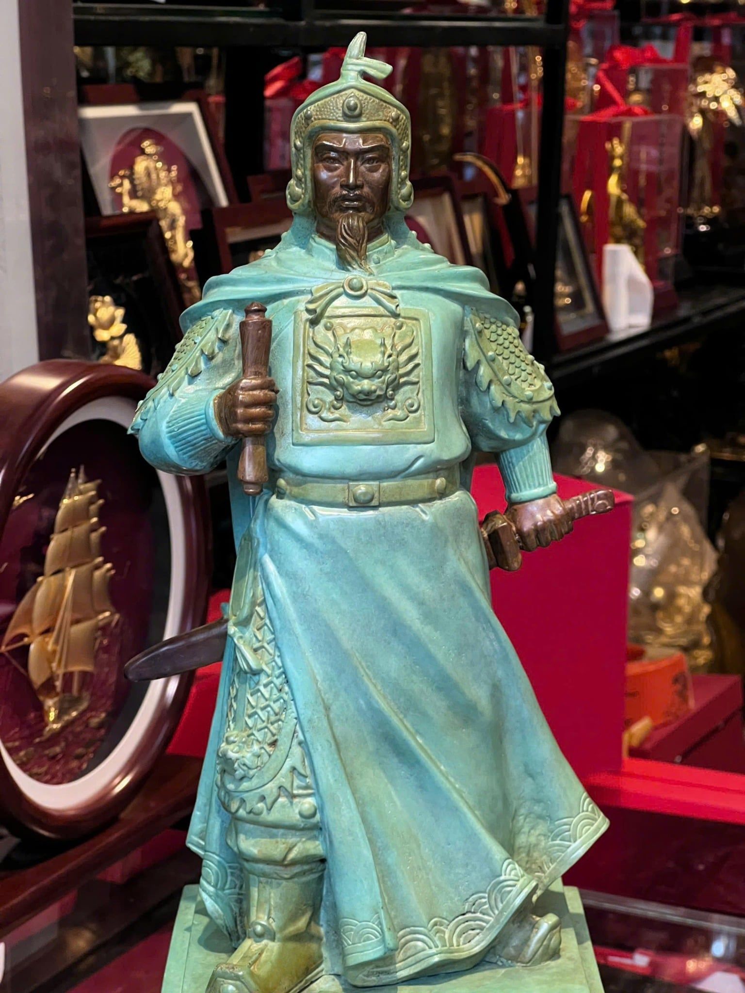 Tượng đức thánh trần hưng đạo cao 50cm bằng đồng