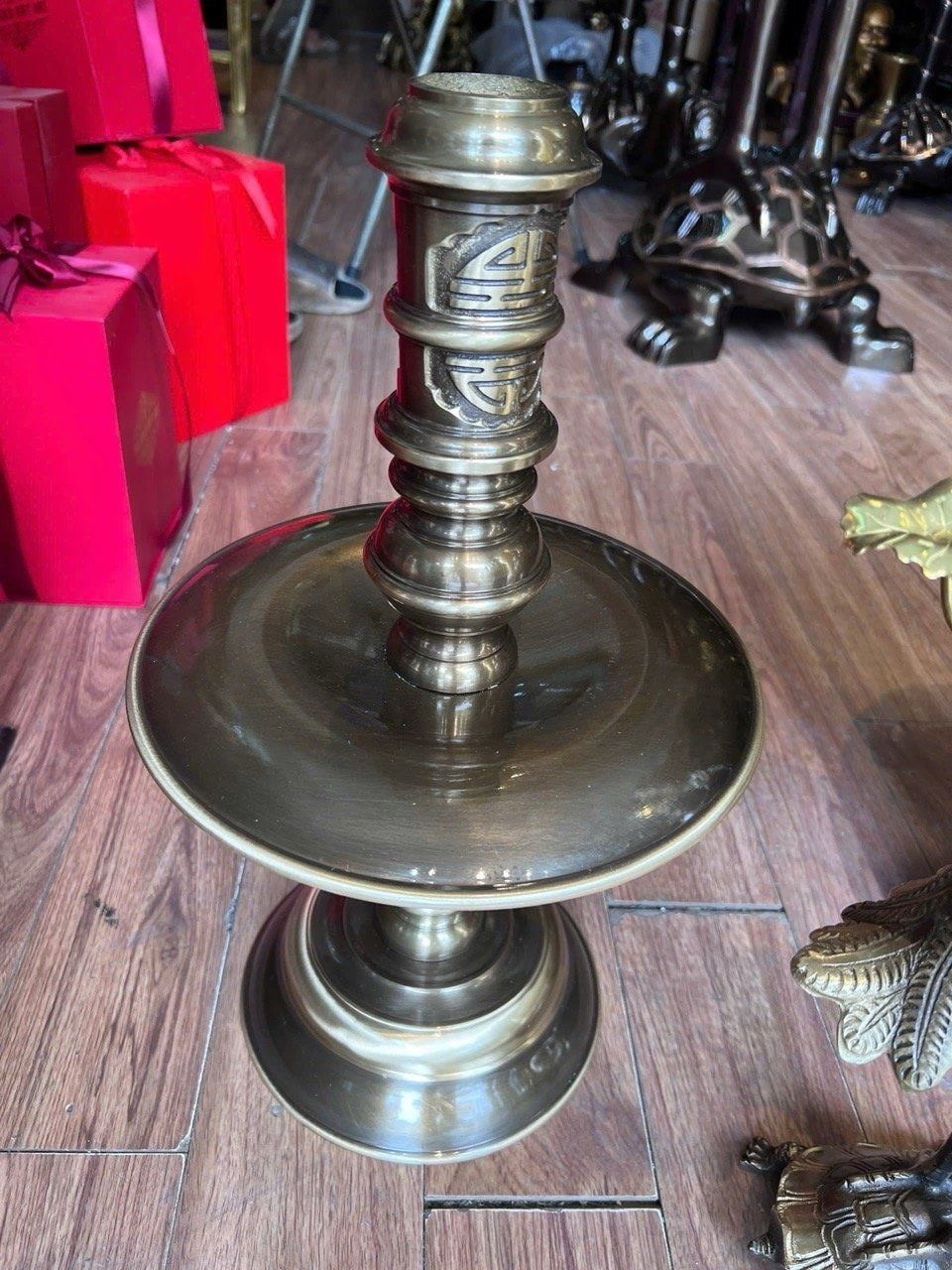 Bộ đỉnh đồng ngũ sự hoa sòi cao 60cm nặng 28,5kg