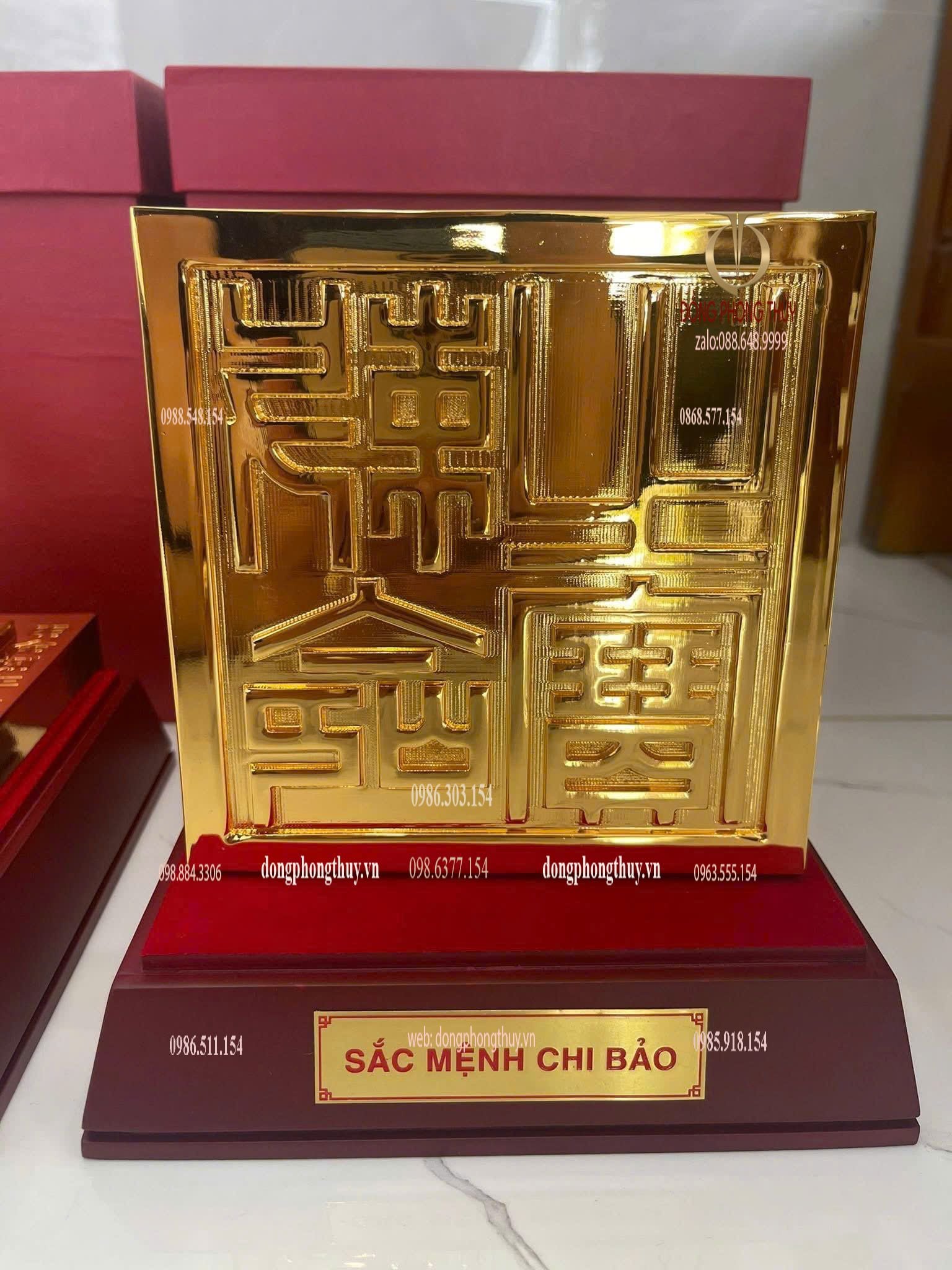 Ấn rồng Hoàng Đế Chi Bảo mạ vàng 24k
