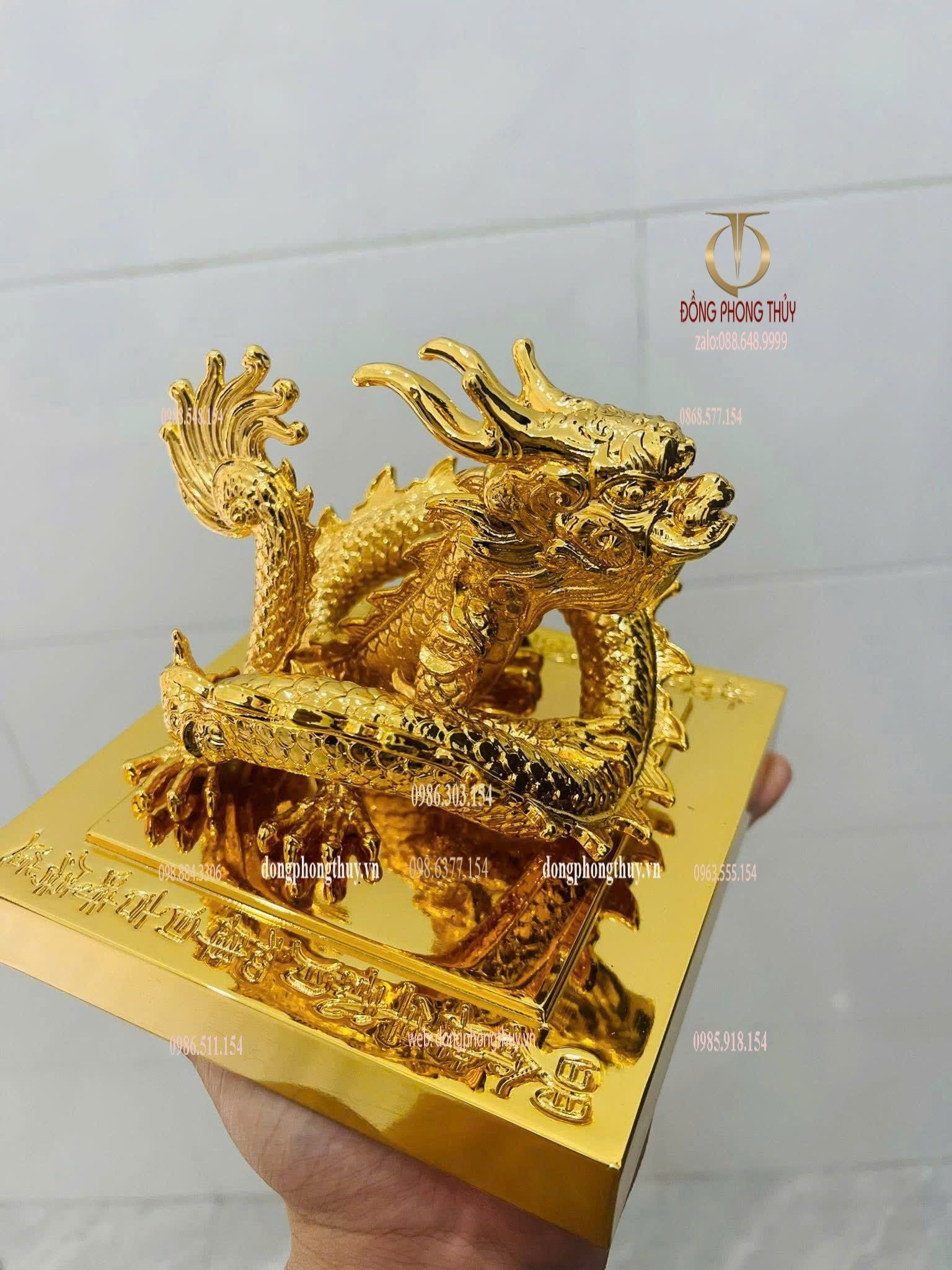 Ấn rồng Hoàng Đế Chi Bảo mạ vàng 24k