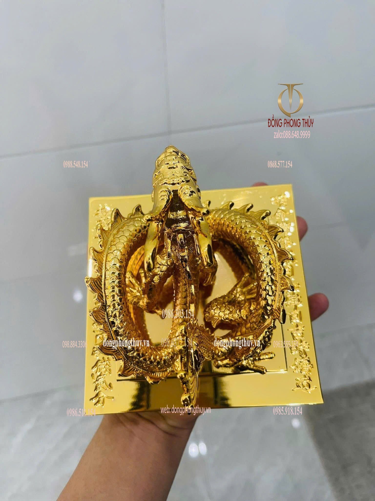 Ấn rồng Hoàng Đế Chi Bảo mạ vàng 24k