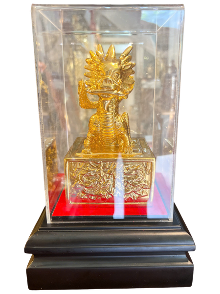 Quà tặng sếp mạ vàng: Ấn Rồng bằng đồng dát vàng 24k để bàn làm việc