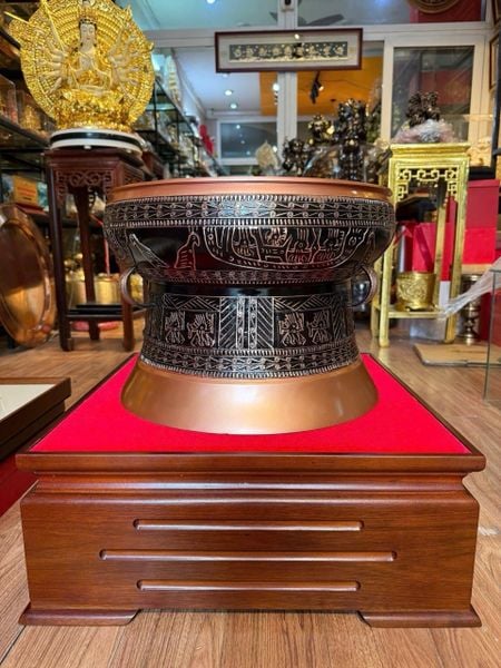 Quả trống đồng Đông Sơn đường kính 40 cao 29 nặng 19kg