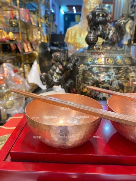 Bát đũa thìa ăn cơm bằng đồng