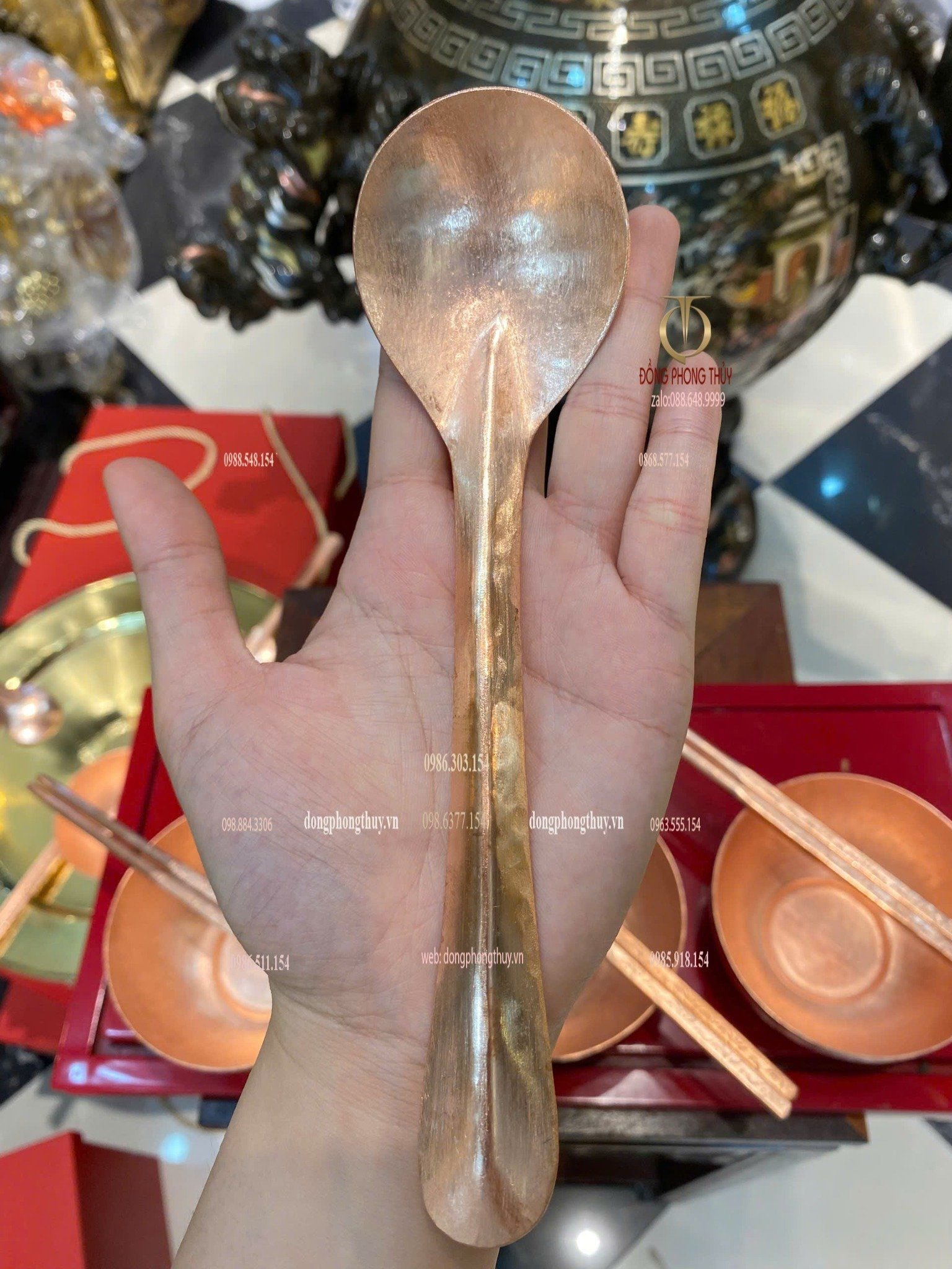 Bát đũa thìa ăn cơm bằng đồng