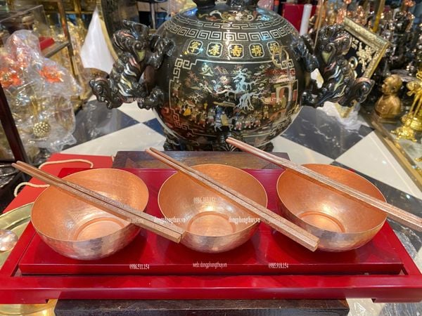 Bát đũa thìa ăn cơm bằng đồng