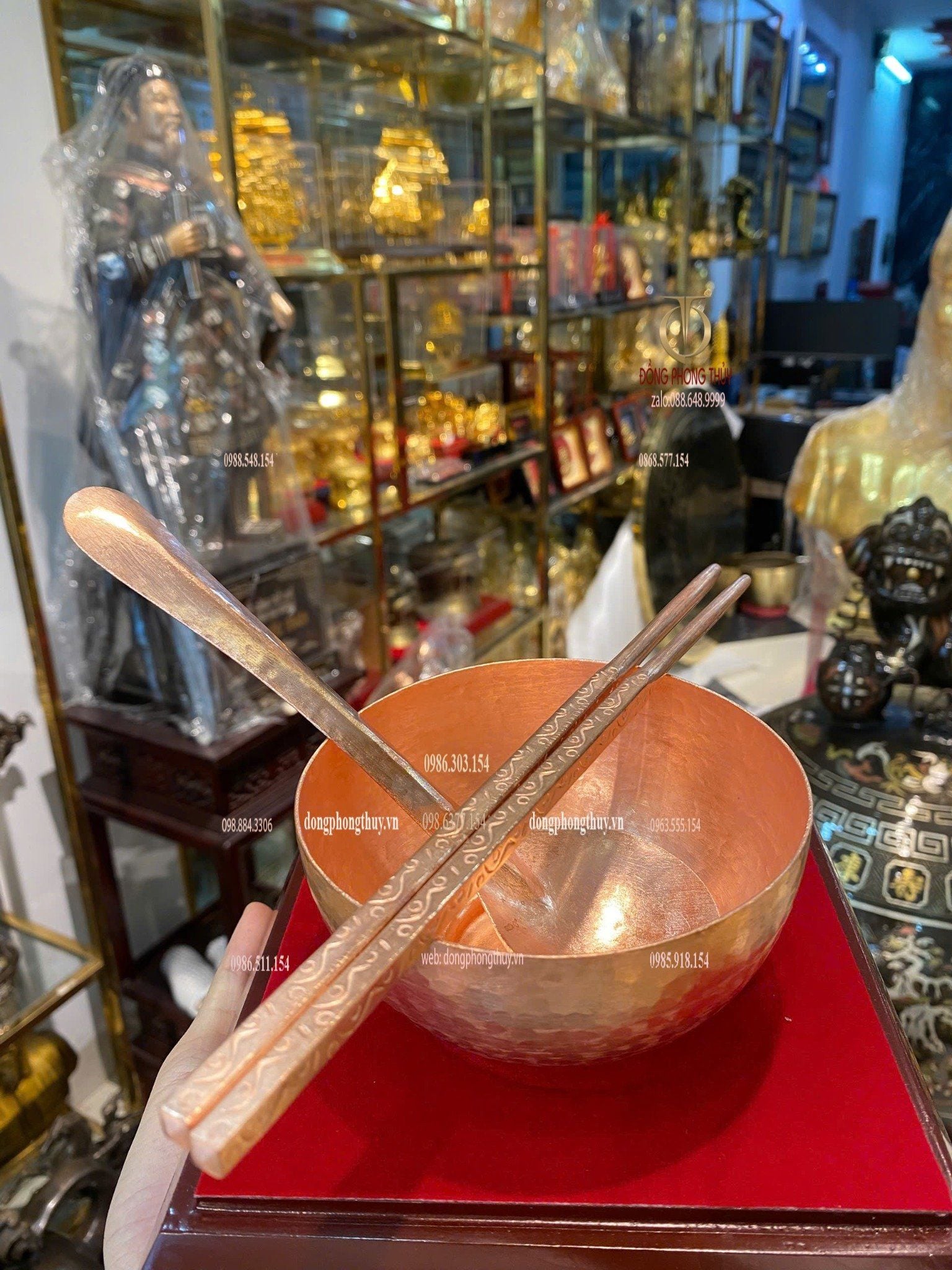 Bát đũa thìa ăn cơm bằng đồng