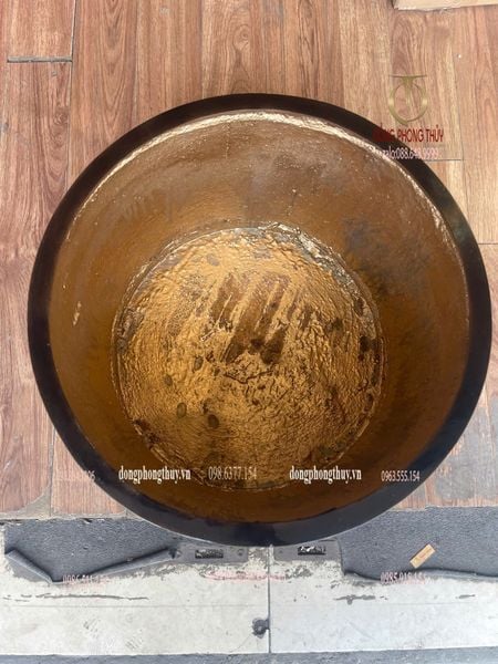 Bát hương đường kính 40cm bằng đồng khảm ngũ sắc