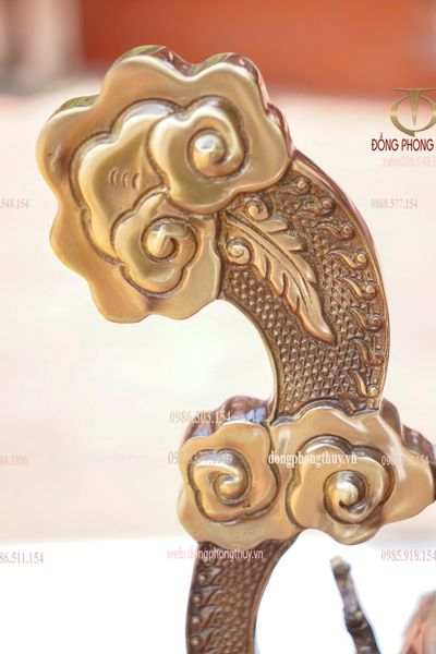 Bộ đỉnh đồng ngũ sự 65cm lưỡng long chầu nguyệt