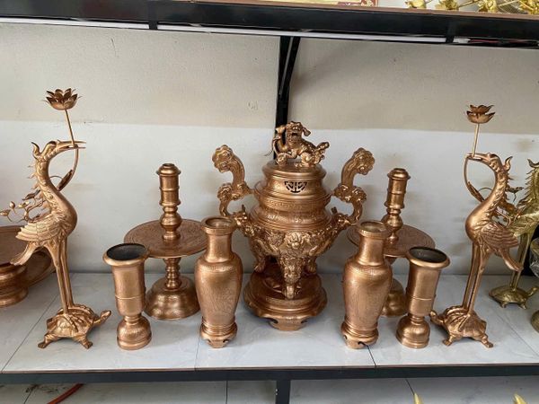 Bộ đỉnh đồng đỏ đầy đủ 60cm