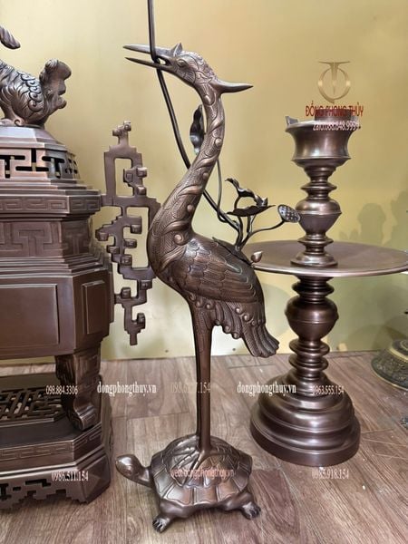 Ngũ sự đỉnh vuông bằng đồng đỏ màu cổ