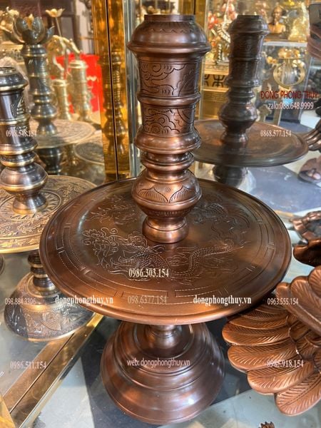 Bộ đỉnh đồng ngũ sự 70cm 62,5kg bằng đồng đỏ