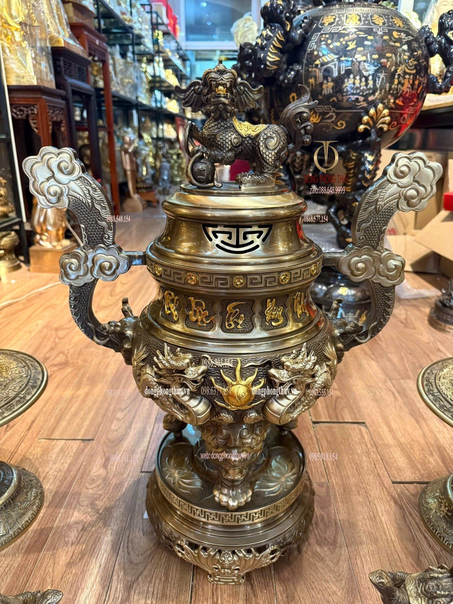 Bộ ngũ sự đồng vàng hun 65cm