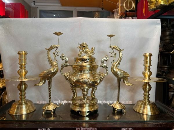 Bộ đỉnh đồng ngũ sự cát tút 50cm nặng 26kg