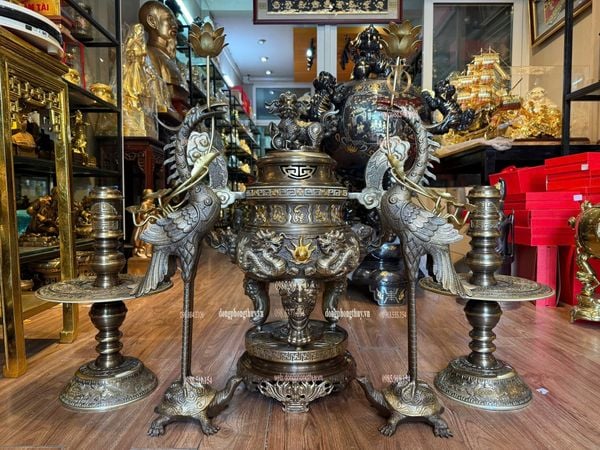 Bộ ngũ sự đồng vàng hun 65cm