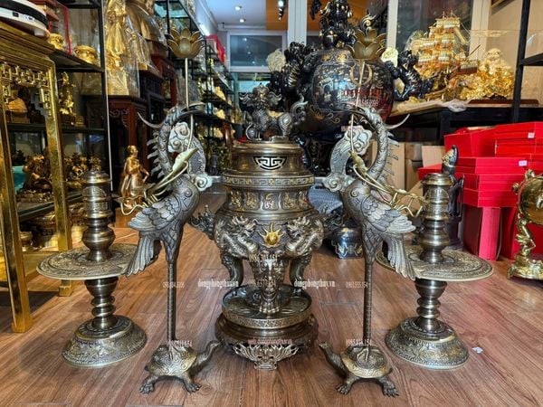 Bộ ngũ sự đồng vàng hun 65cm