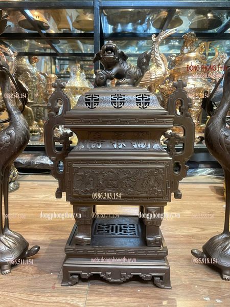 Bộ ngũ sự đỉnh vuông 55cm