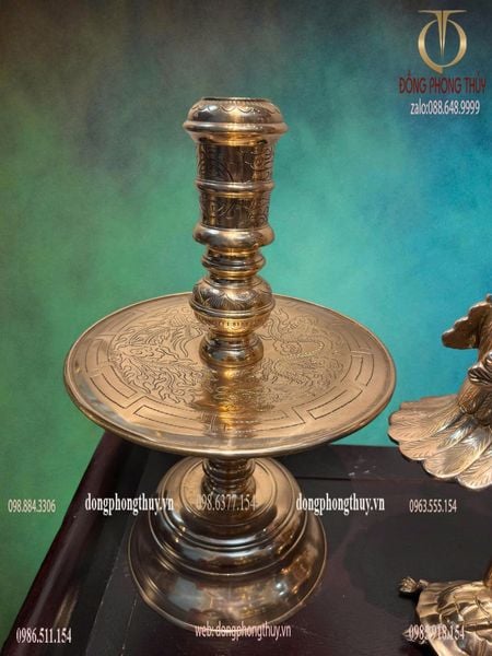 Bộ đỉnh đồng ngũ sự đồng đỏ 50cm