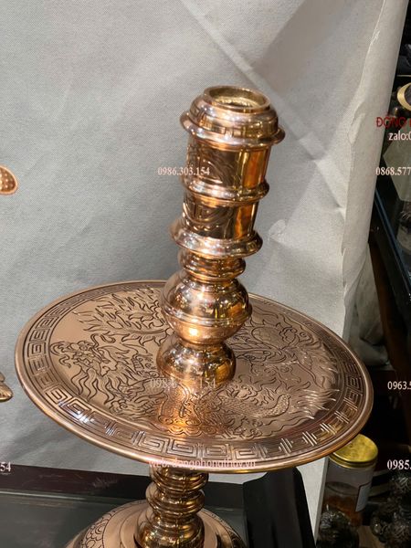 Bộ đỉnh đồng đỏ ngũ sự song long chầu nguyệt cao 65cm nặng 45kg