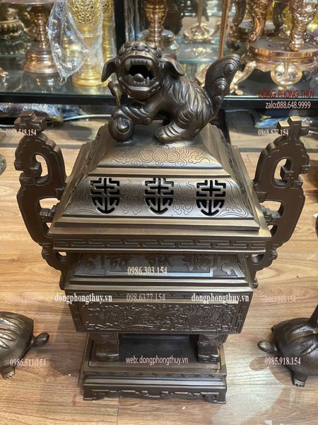 Bộ ngũ sự đỉnh vuông 55cm