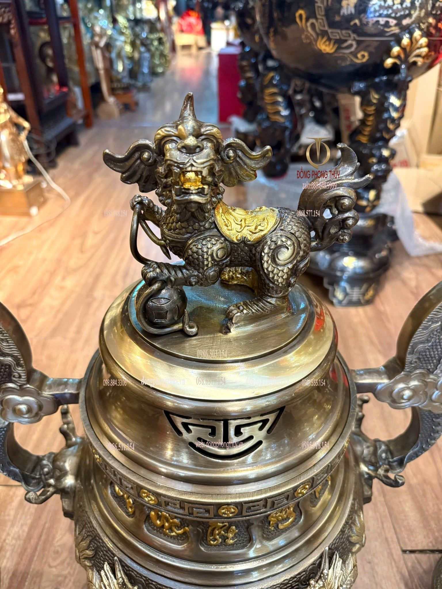 Bộ ngũ sự đồng vàng hun 65cm