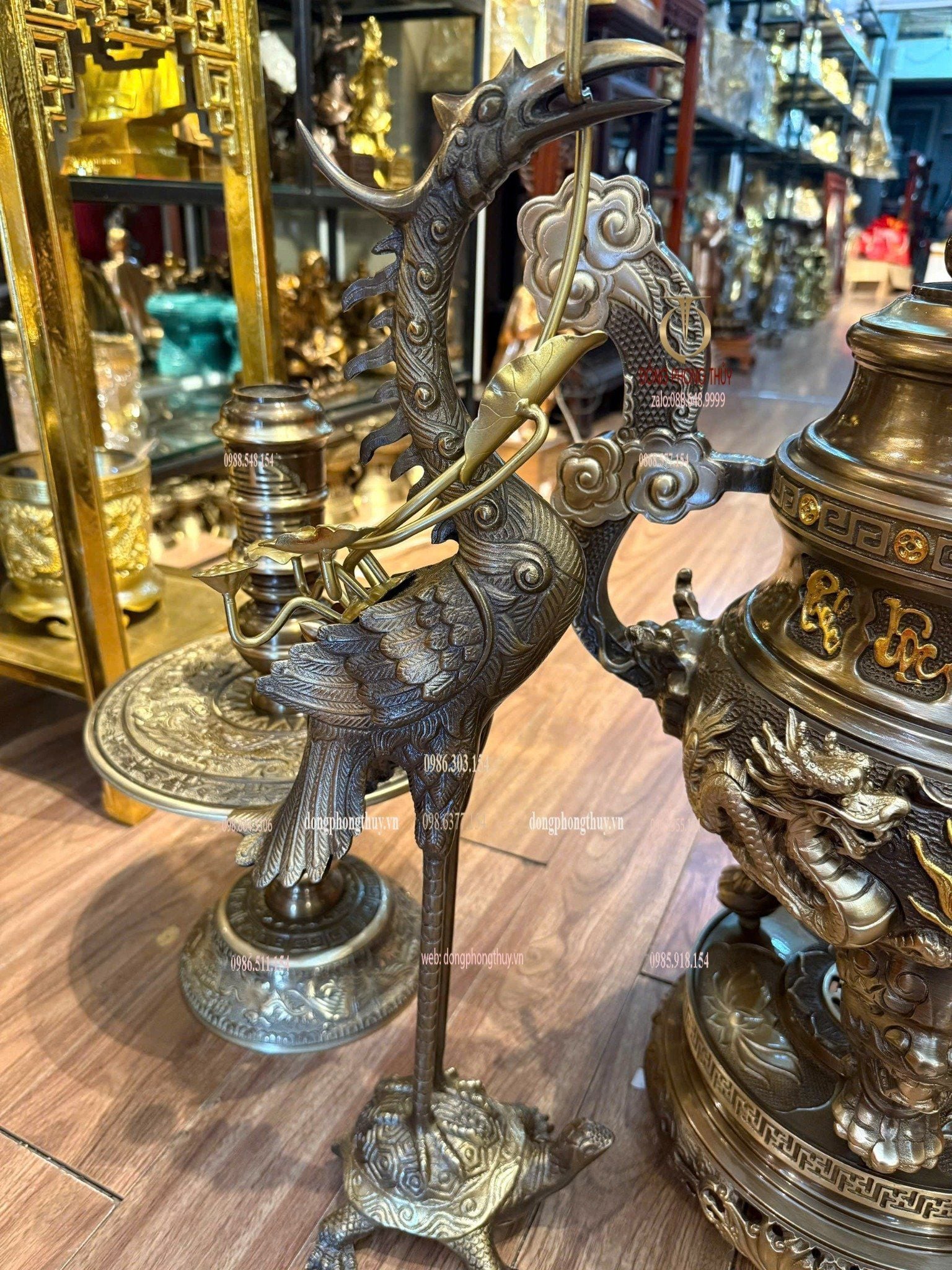 Bộ ngũ sự đồng vàng hun 65cm