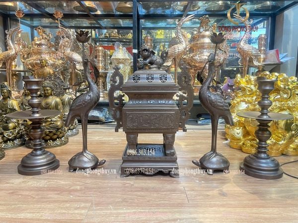 Bộ ngũ sự đỉnh vuông 55cm