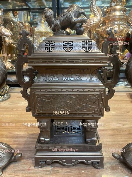 Bộ ngũ sự đỉnh vuông 55cm