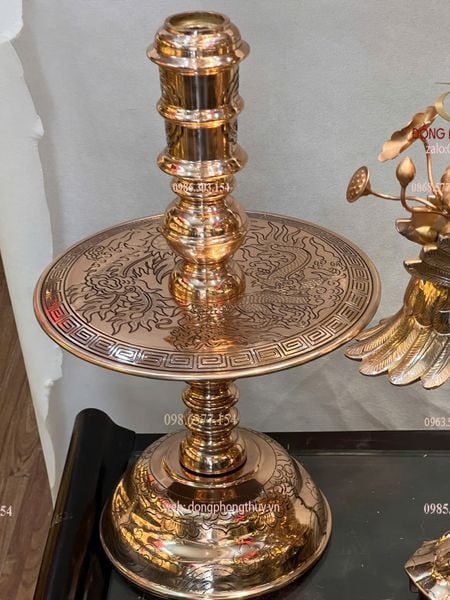 Bộ đỉnh đồng đỏ ngũ sự song long chầu nguyệt cao 65cm nặng 45kg