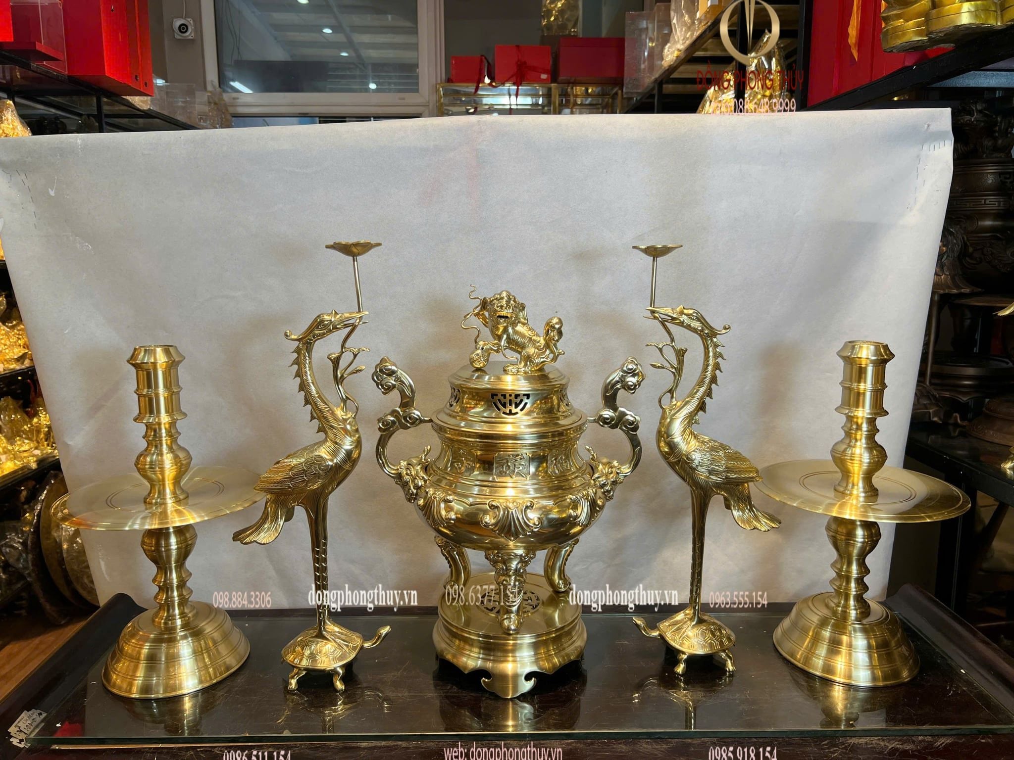 Bộ đỉnh đồng ngũ sự cát tút 50cm nặng 30kg
