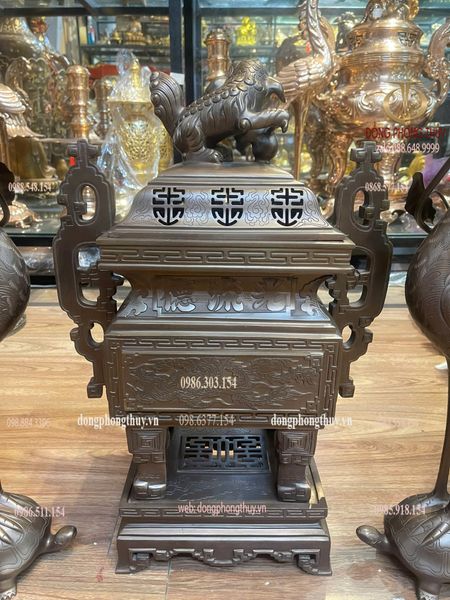 Bộ ngũ sự đỉnh vuông 55cm