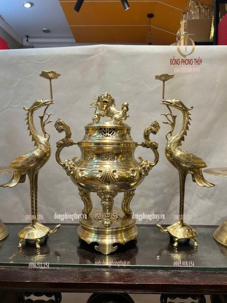 Bộ đỉnh đồng ngũ sự cát tút 50cm nặng 26kg