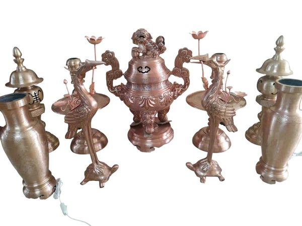 Bộ đỉnh đồng ngũ sự sòi 70cm 60kg