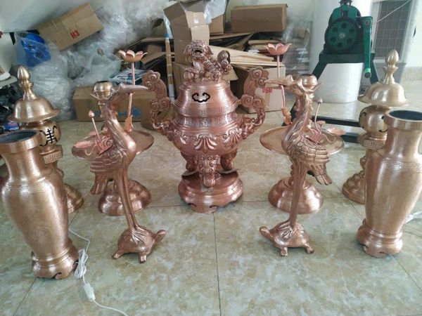 Bộ đỉnh đồng ngũ sự sòi 70cm 60kg