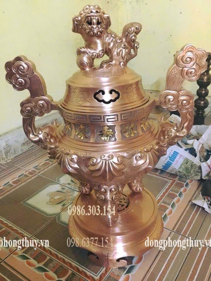 Bộ đỉnh đồng ngũ sự sòi 70cm 60kg