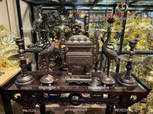 Bộ ngũ sự đỉnh vuông 55cm