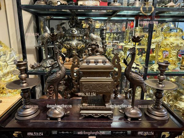 Bộ ngũ sự đỉnh vuông 55cm