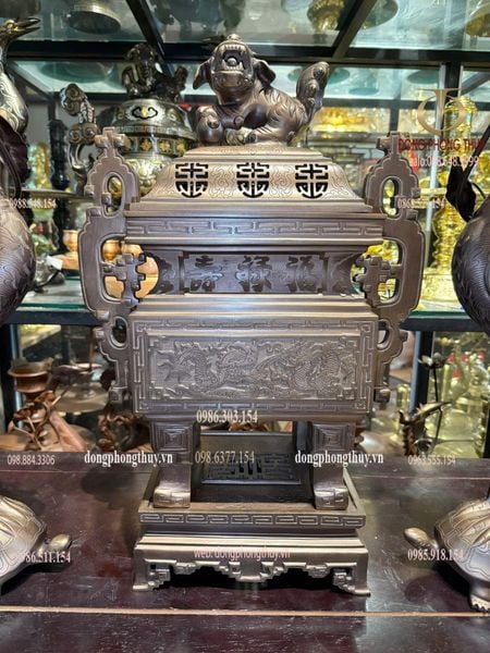 Bộ ngũ sự đỉnh vuông 55cm