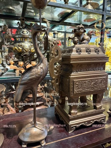 Bộ ngũ sự đỉnh vuông 55cm