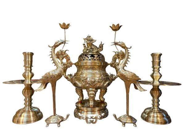 Bộ đỉnh đồng cát tút cao 60cm 42kg ngũ sự