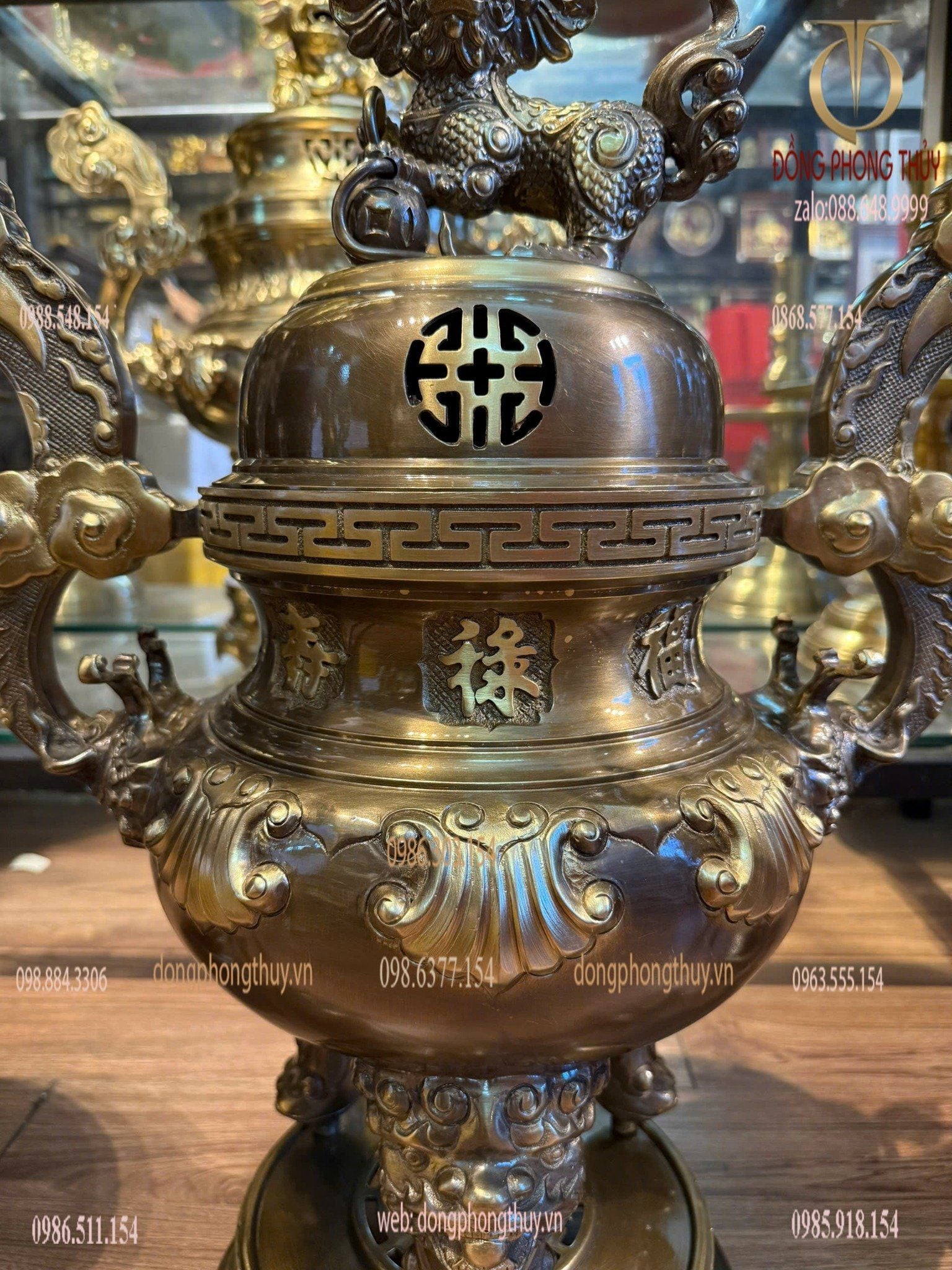 Bộ đỉnh đồng ngũ sự 65cm sòi