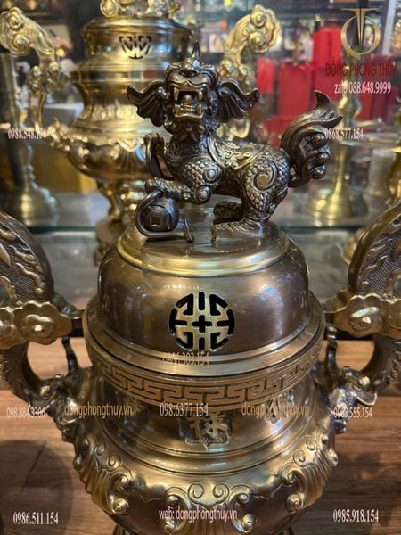 Bộ đỉnh đồng ngũ sự 65cm sòi