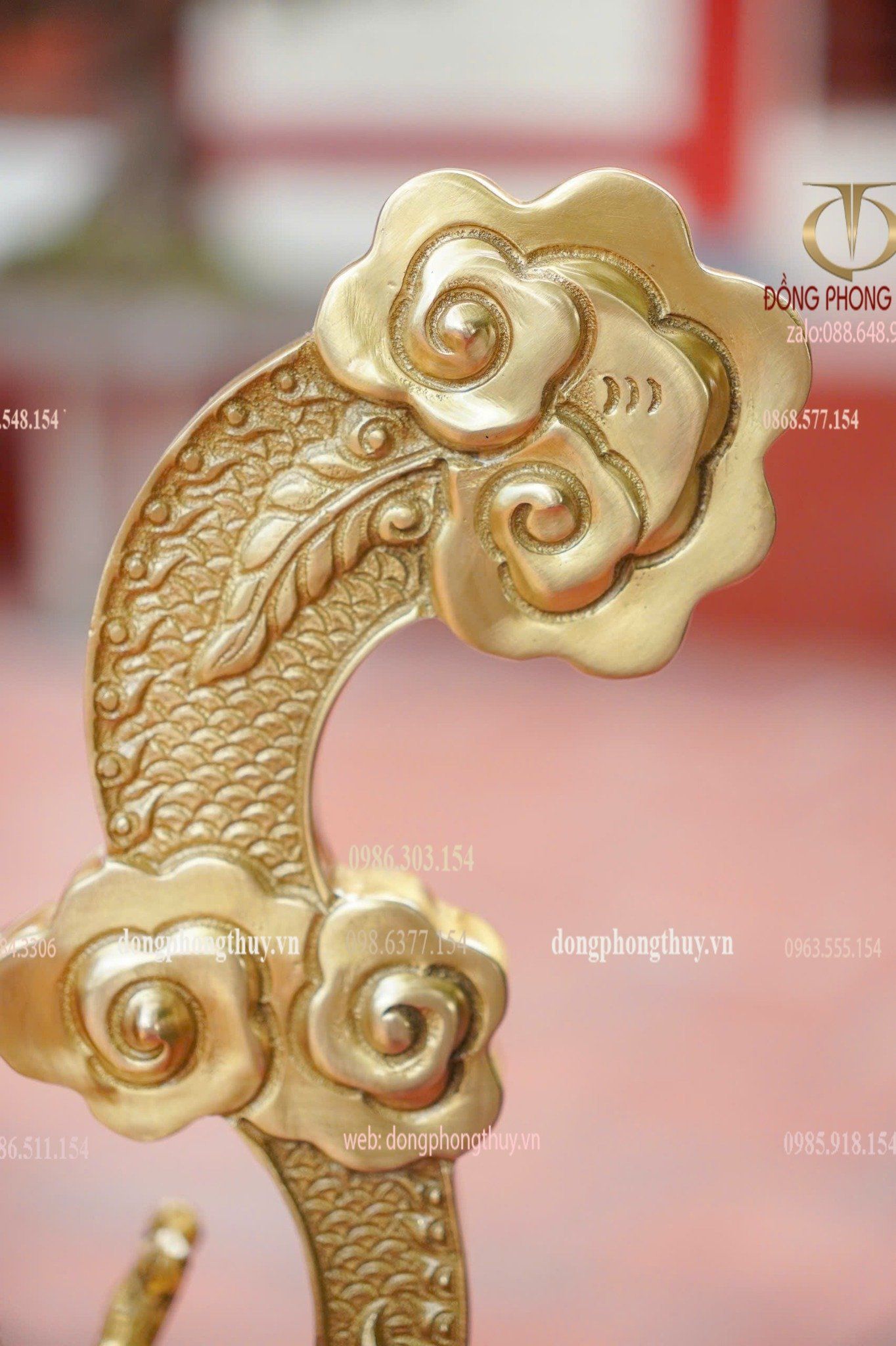 Bộ đỉnh đồng ngũ sự 65cm lưỡng long chầu nguyệt