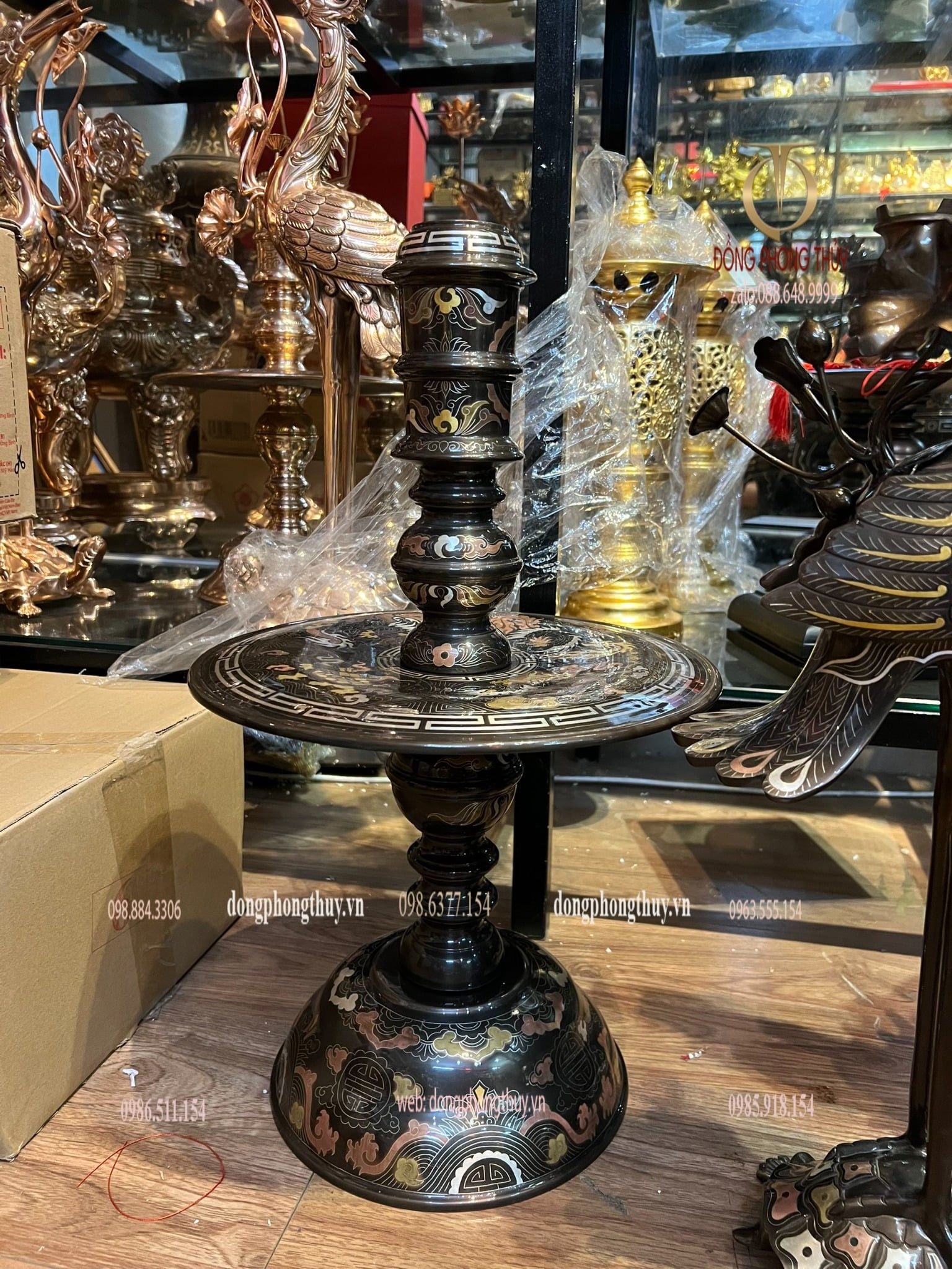 Bộ đỉnh đồng ngũ sự cao 70cm nặng 65kg hàng nghệ nhân