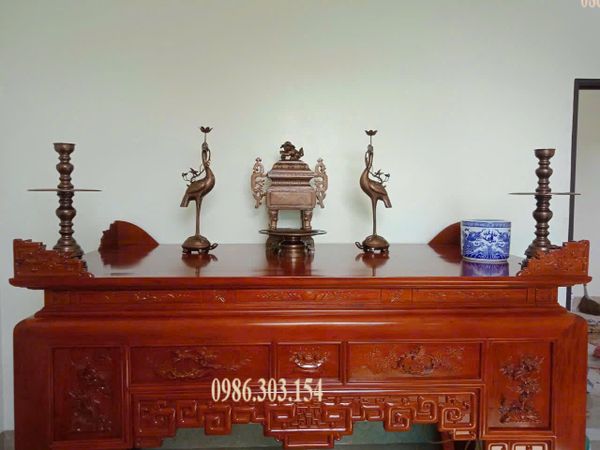 Bộ ngũ sự vuông đồng đỏ 55-60-70cm