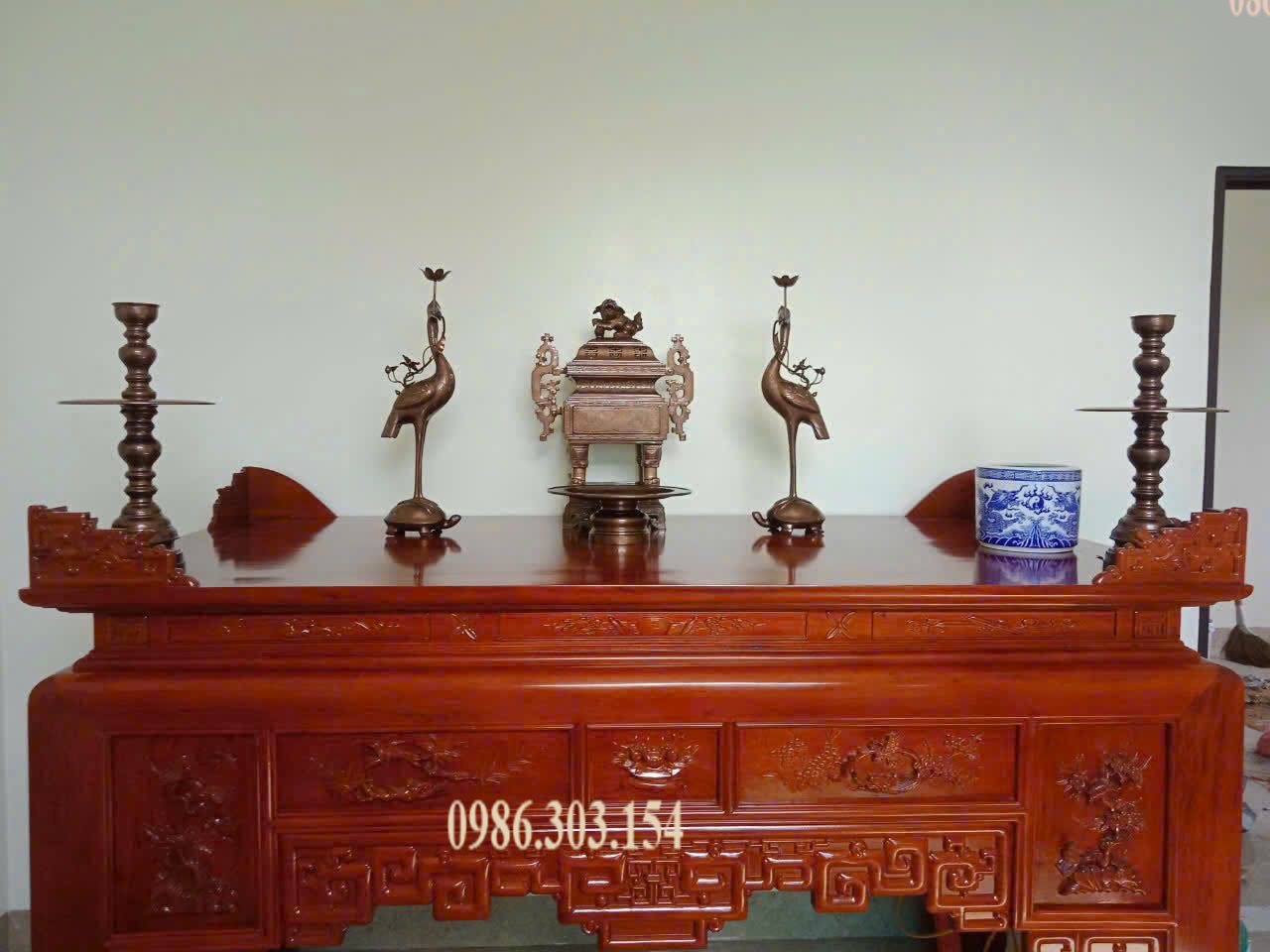 Bộ ngũ sự vuông đồng đỏ 55-60-70cm