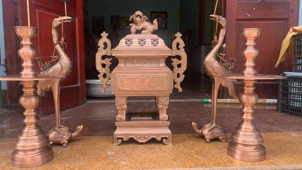 Bộ ngũ sự vuông đồng đỏ 55-60-70cm