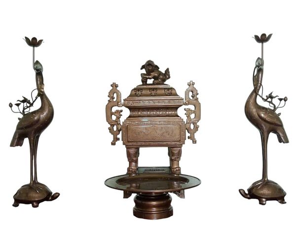 Bộ ngũ sự vuông đồng đỏ 55-60-70cm