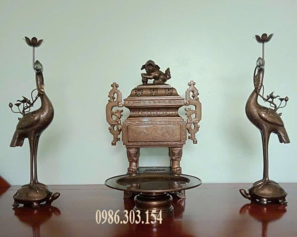 Bộ ngũ sự vuông đồng đỏ 55-60-70cm