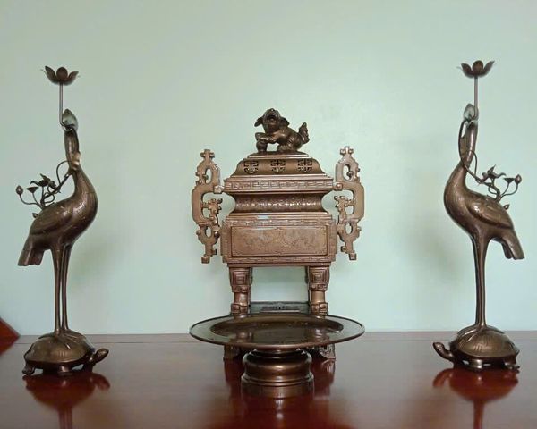 Bộ ngũ sự vuông đồng đỏ 55-60-70cm